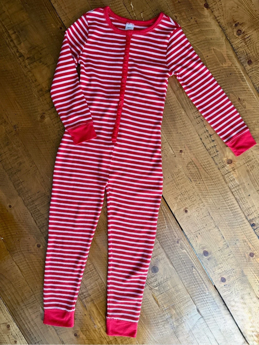 GAP Red and Pink Striped Girls Pajamas Thermal/Long Jon style Size 6